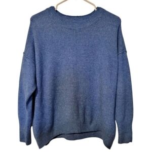 Vince Camuto Blue Scoop Neck Raw Inside Out Soft Sweater Size Unkown